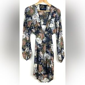 Blue Life Babydoll Dress Floral Open Back
Long Sleeve